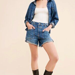 Free People Palmer Denim Shorts | Distressed High Rise | Size 28